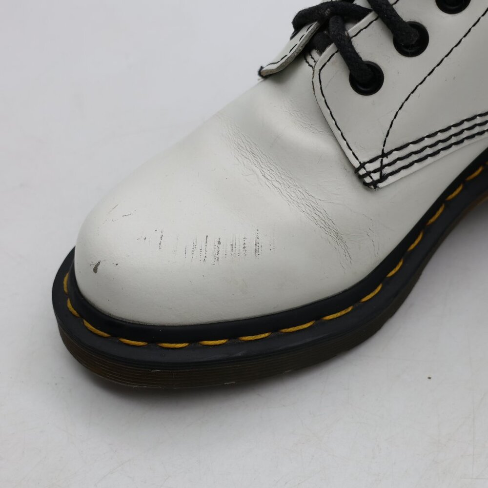 Doc Dr. Martens Clemency Boots Women's 6 White Leather Lace Up Chunky Heel Shoes - Picture 11 of 11